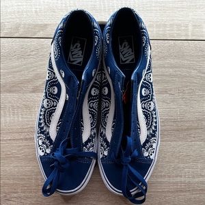 Vans Style 36 Bandana True Blue Skulls SK8 Shoes Old Skool Mens Size 12